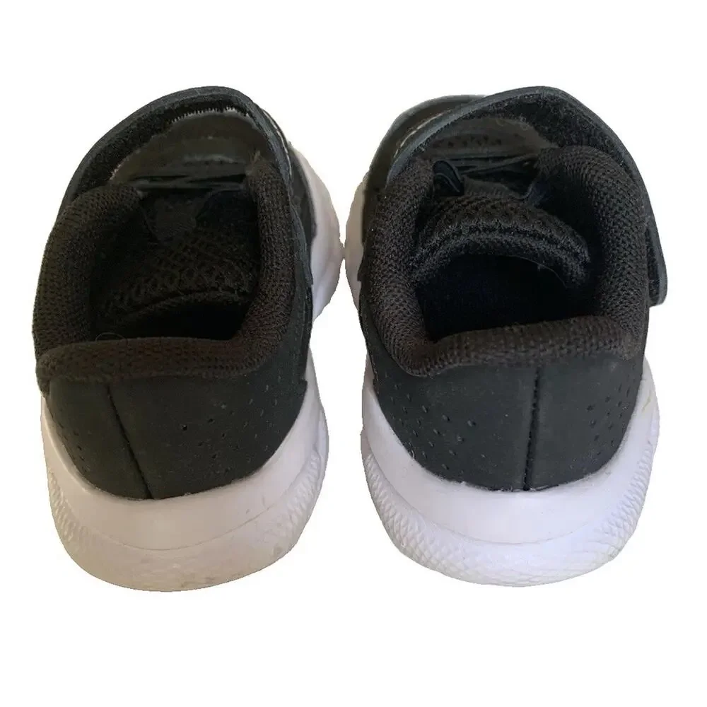 Under Armour Toddler Shoes Size 5K Black White Sneakers Hook Loop Athletic